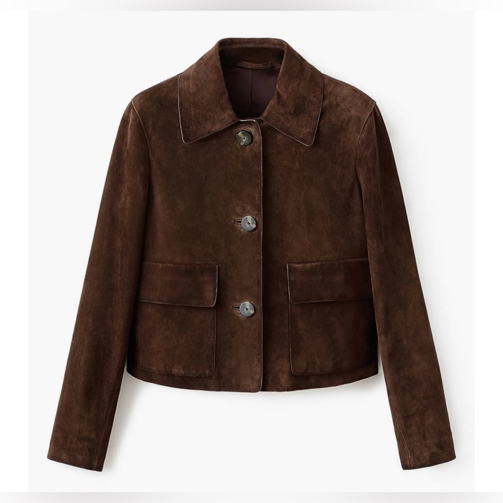 Women’s Mango SELECTION SUEDE LEATHER Jacket Small New - Picture 10 of 10